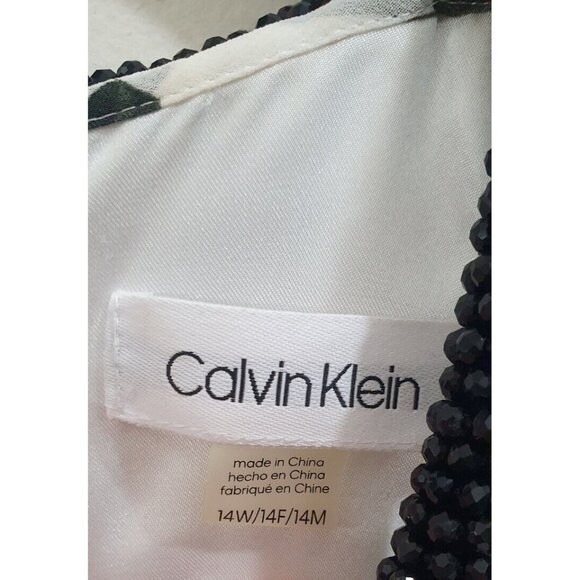 CALVIN KLEIN Womens White Sleeveless Full-Length Hi-Lo Formal Dress 14W - Picture 7 of 13
